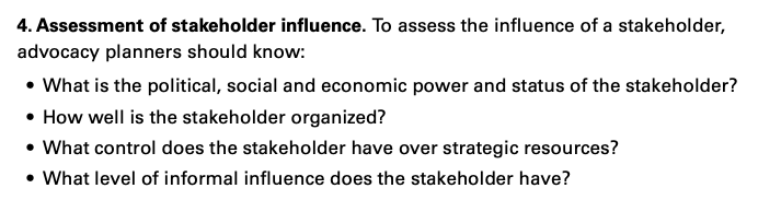 Analysing Stakeholders and Power