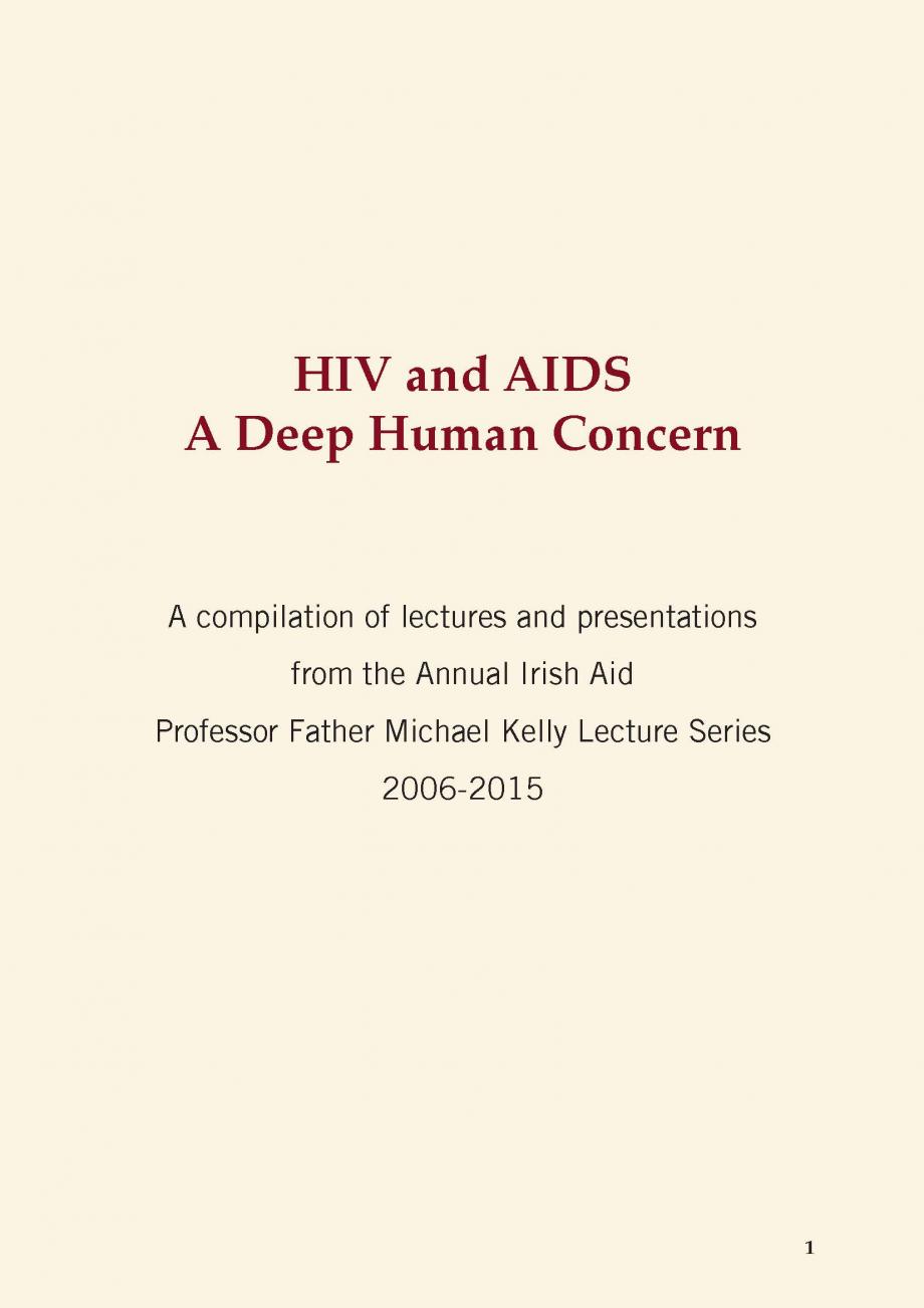 Professor Father Michael Kelly Lecture Series 2006-2015